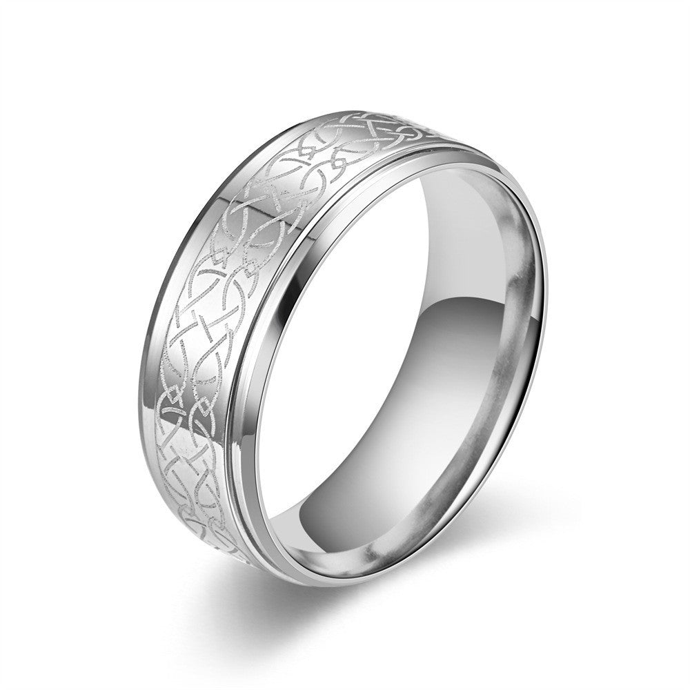 Men's Vintage Baked Fog Wen Titanium Steel Rings