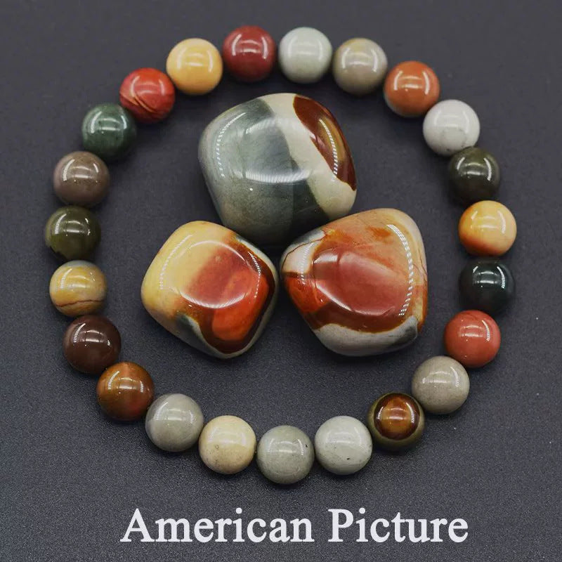 Red Green Treasure Amethyst Sunstone Lapis Lazuli Tiger Eye Handmade Bracelets