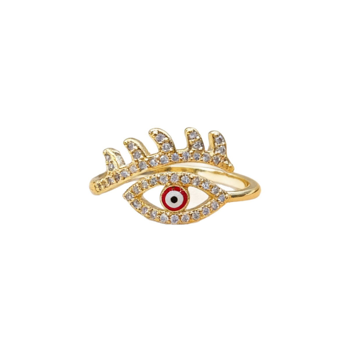Personalized Devil's Eye Niche High Sense Micro Inlaid Zircon Copper Ring