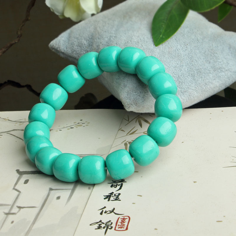 High Porcelain Turquoise Explosion Flower Round Beads Bead Glaze Bracelets