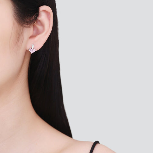 Chinese Style Light Luxury Pink Elegant Stud Earrings