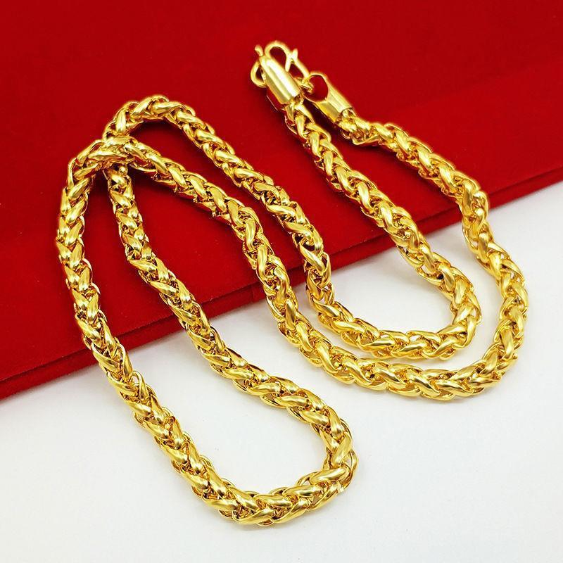 Men's Gold Cloth Pattern Dragon No Color Fading Necklace