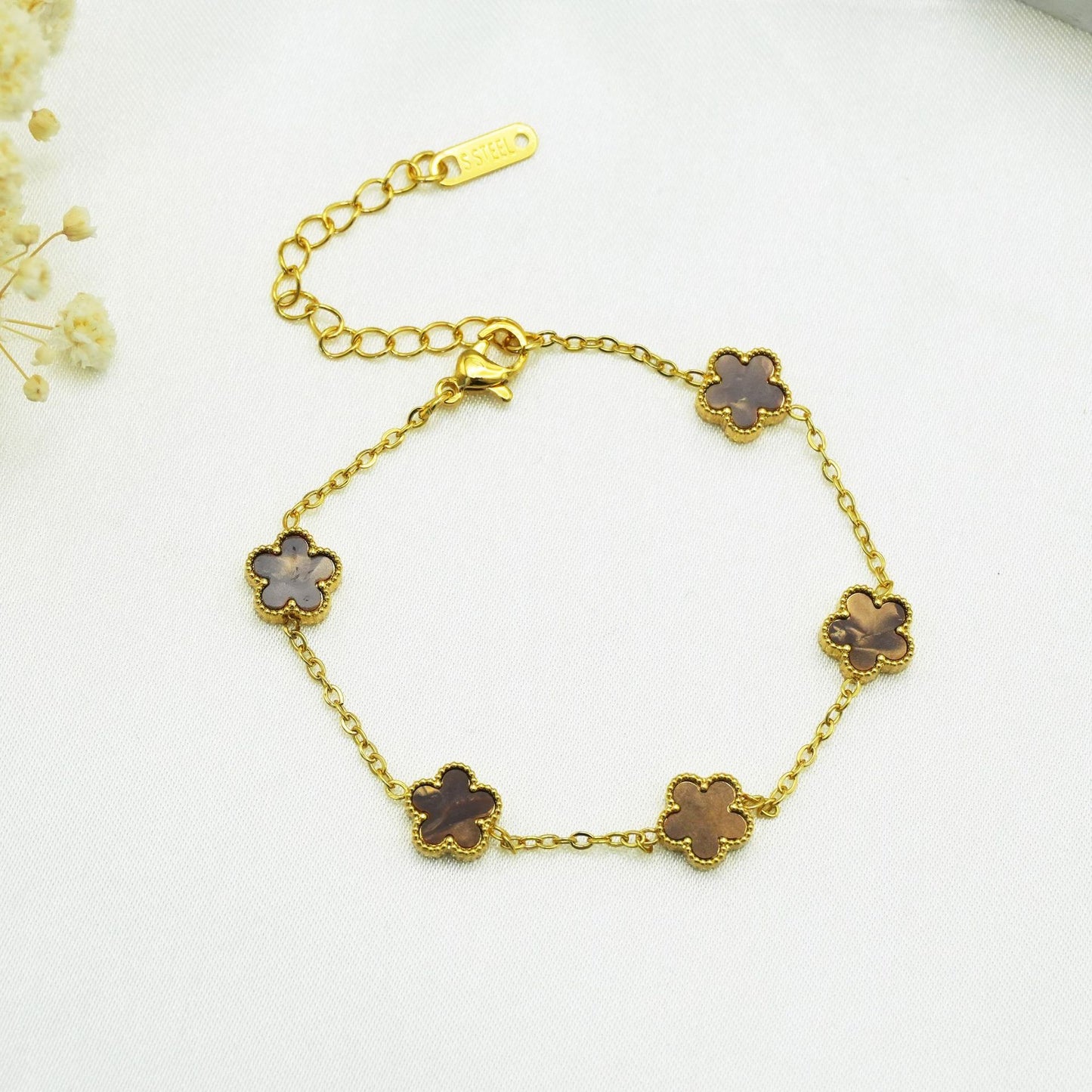 Steel Parthenocissus Grass Plum Blossom Colorful Fashionable Bracelets