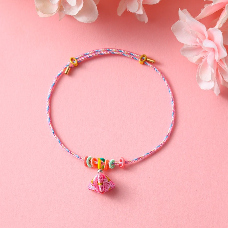 Children's Colorful Braided Rope Wrist String Safe Red Bracelet