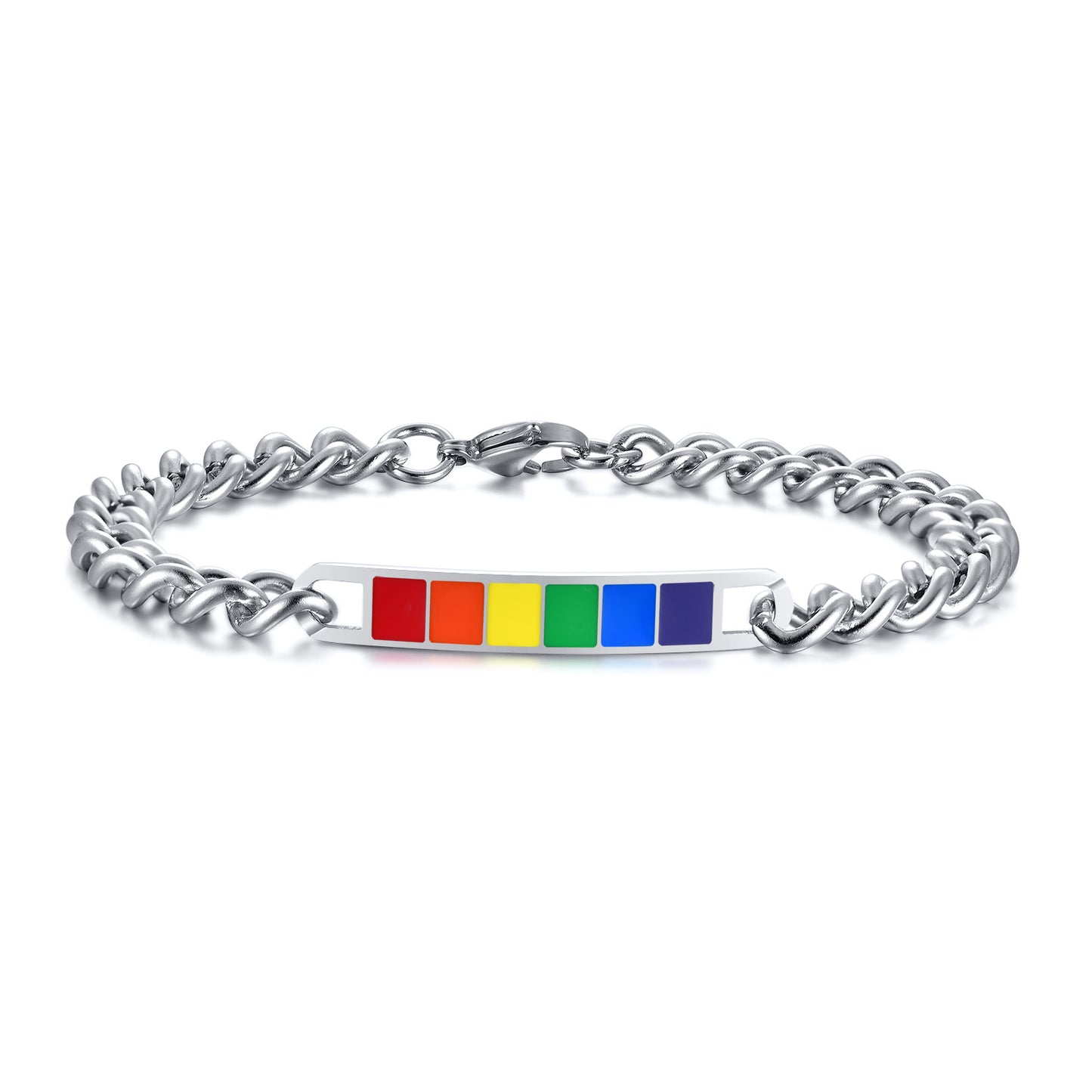 Titanium Steel Curved Couple Stainless Bangle Bracelets