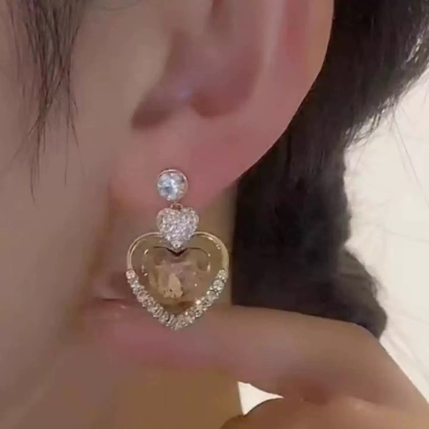 Women's Sweet Loving Heart For Niche Design Earrings
