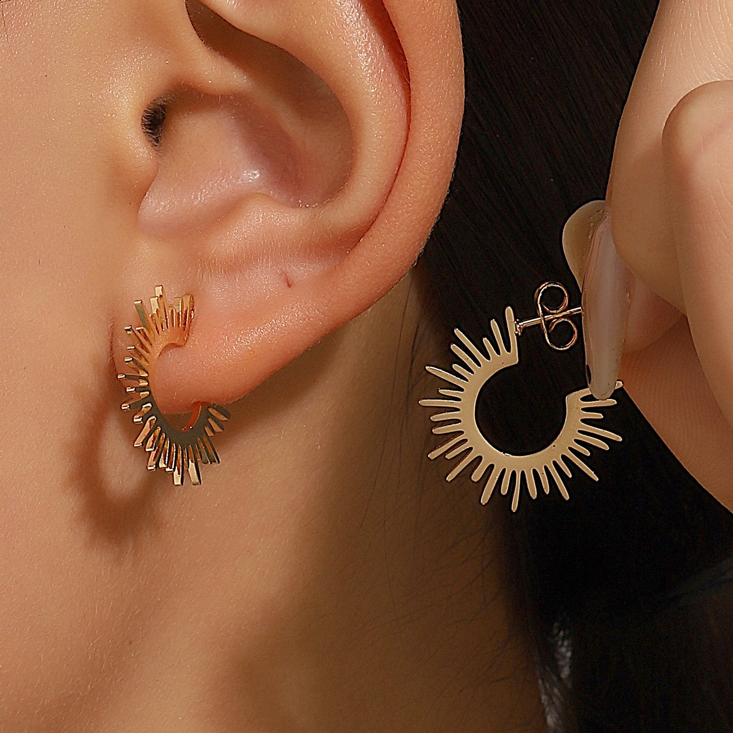 Fashion Exaggerated Sunflower Light Female Trend Party Earrings