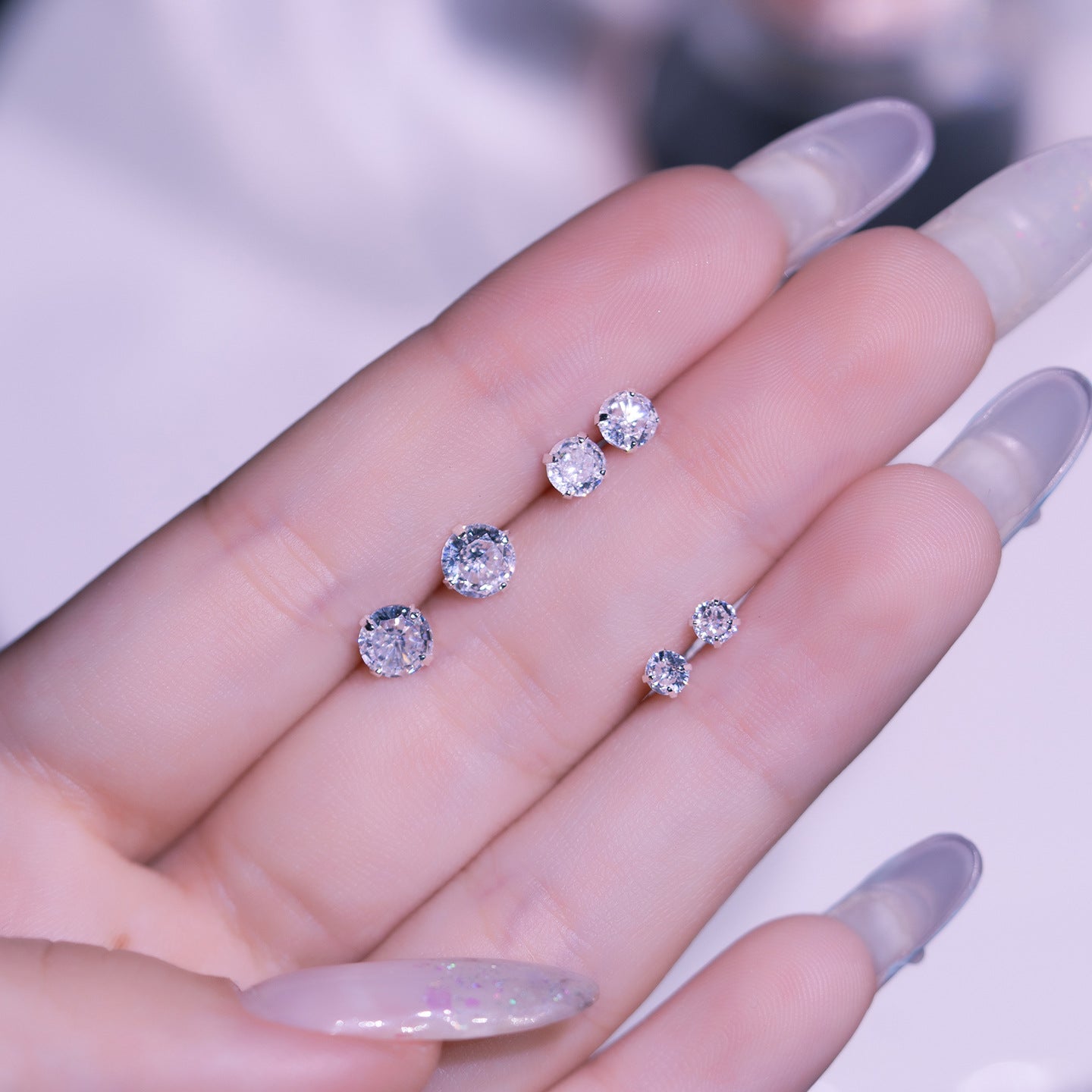Claw Zircon Female Minority Simple Design Invisible Earrings