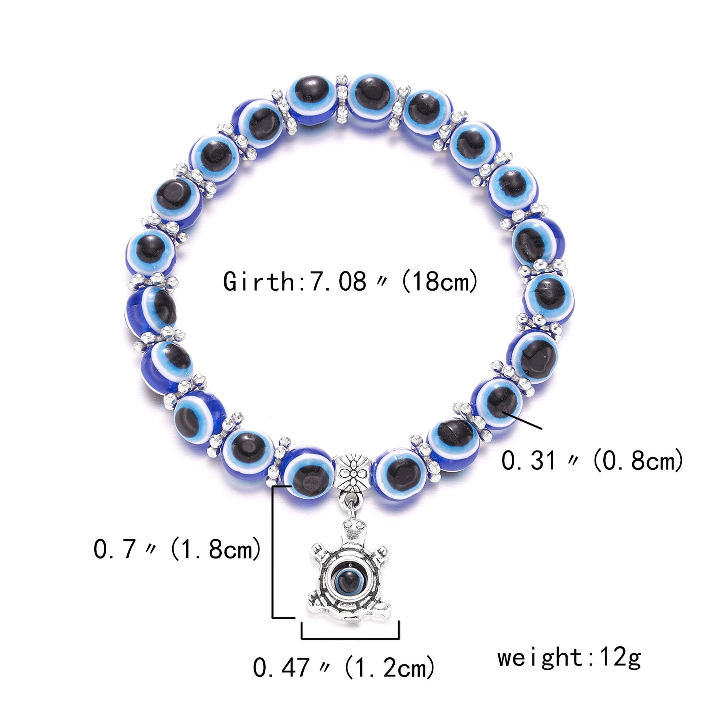 Classic Blue Evil Eyes Palm Round Bracelets