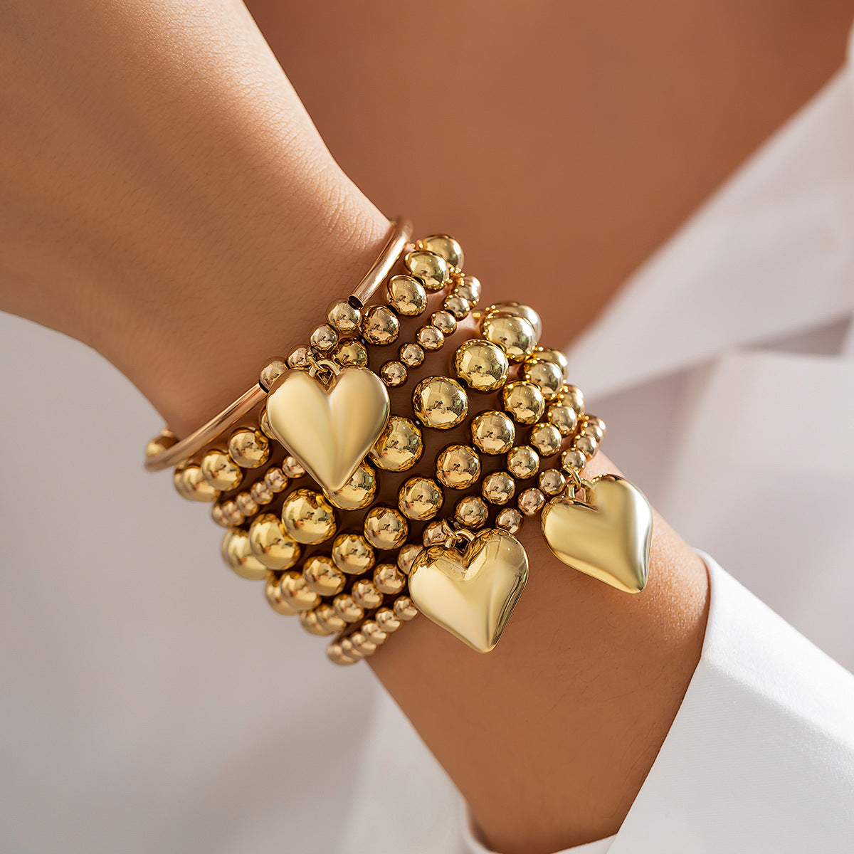 French Beaded Love Simple Imitation Pearl Bracelets