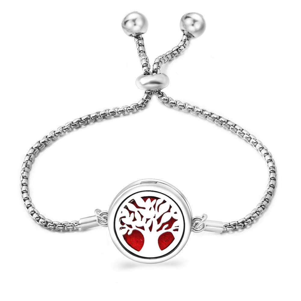 Fashion Angel Wings Box Essential Oil Diffuser Stainless Steel Adjustable Bracelet