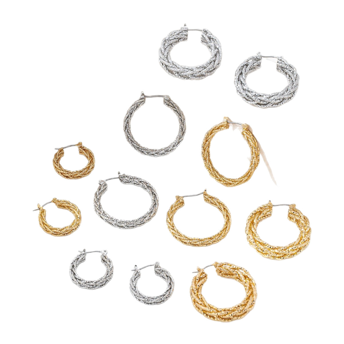 Women's Of Geometric Twist Frosted Surface Earrings