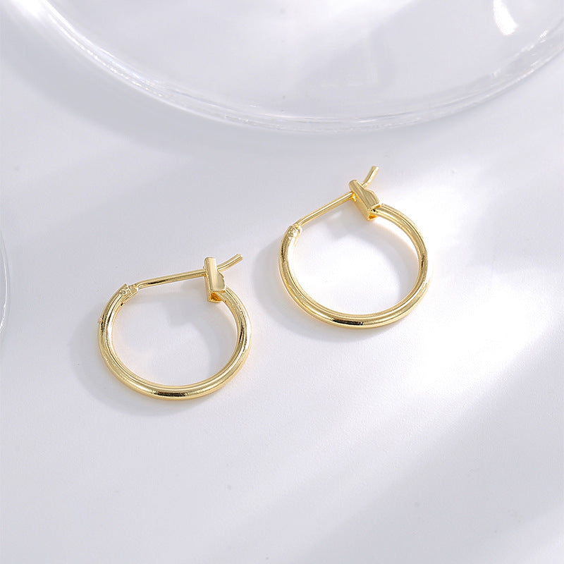 Women's Geometric Round Small Ear Gold-plated Cold Style Earrings