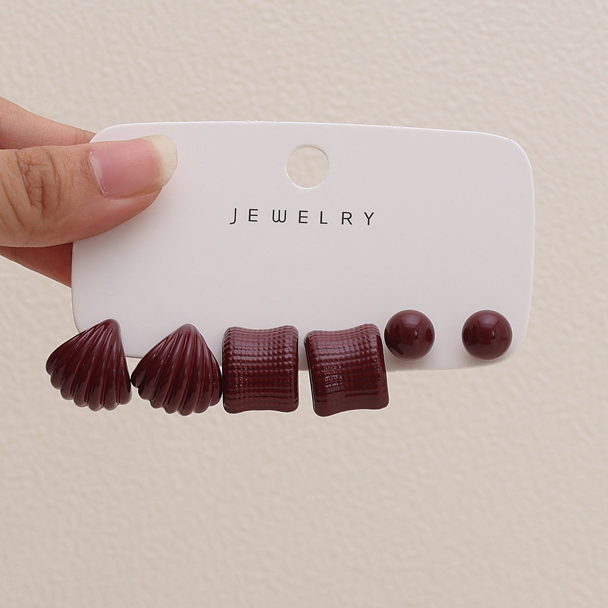 Women's Red Acrylic Water Drop Geometry Type Boutique Trendy Sets Of Earrings