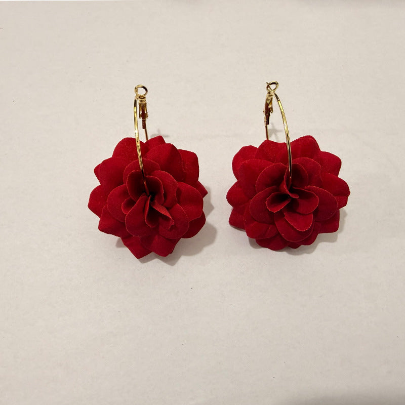 Rose Ear Clip Exquisite Elegant Gentle Holiday Stud Earrings