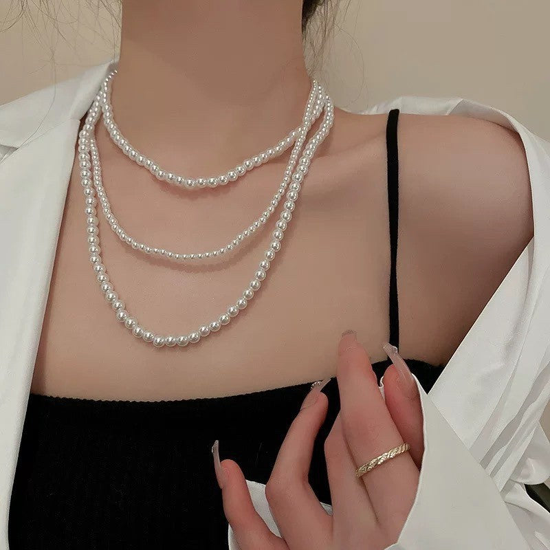 Women's Oversized Pearl Minimalist Design Clavicle Chain Necklaces