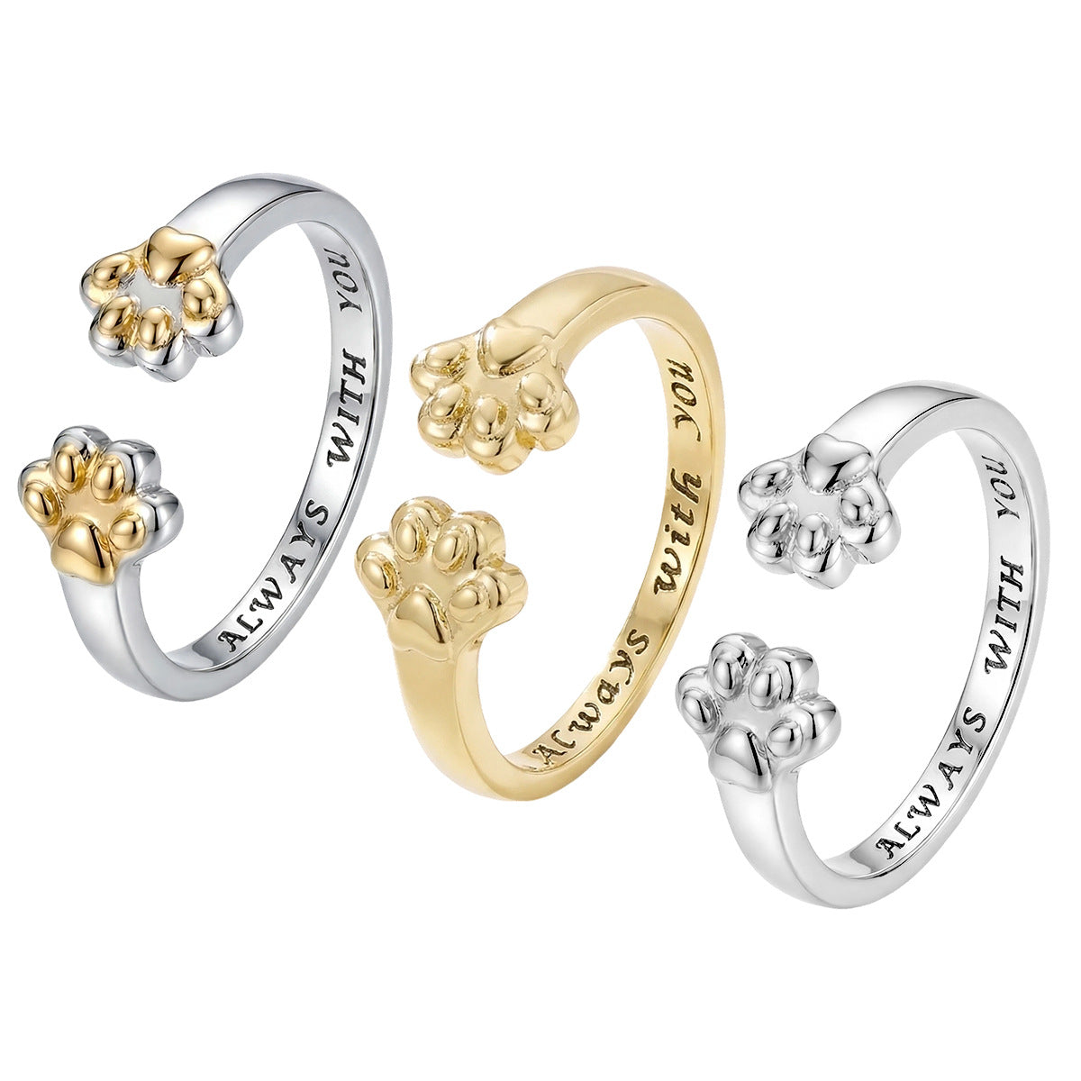 Women's & Men's Fashion Cat's Paw Open Little Finger Rings