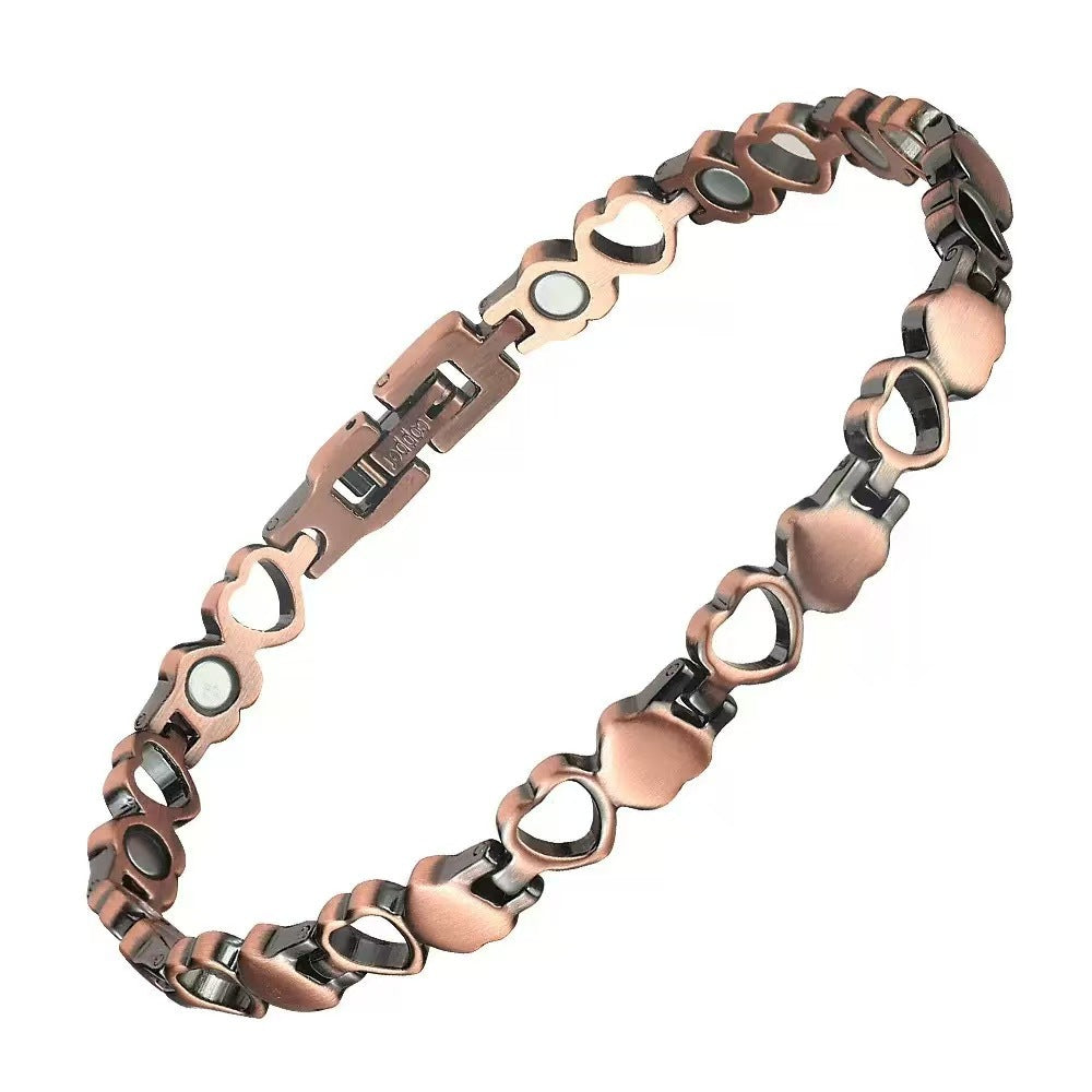 Women's & Men's Bronze Magnet Striped Fashion Full Series Bracelet