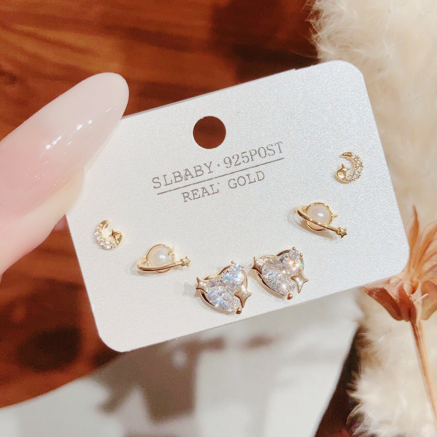 Summer Simple Style Temperament Three Pairs Of Butterfly Rings