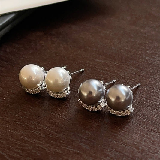 French Entry Lux Elegant High-grade Diamond Pearl Rings