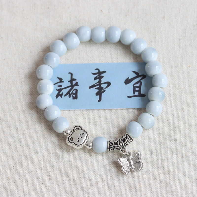 Chinese Ceramic Ethnic Style National Porcelain Bracelets