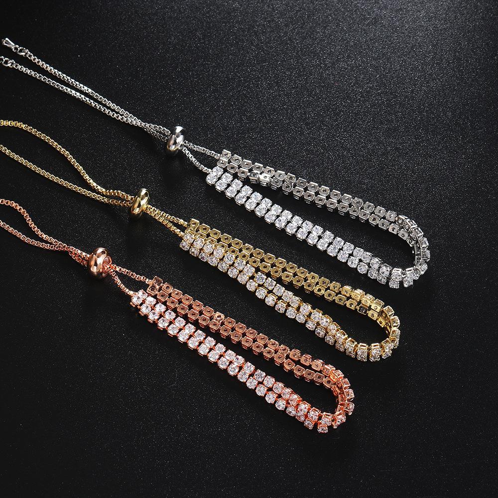 Women's Row Full Zircon Diamond Adjustable Tennis Bracelets