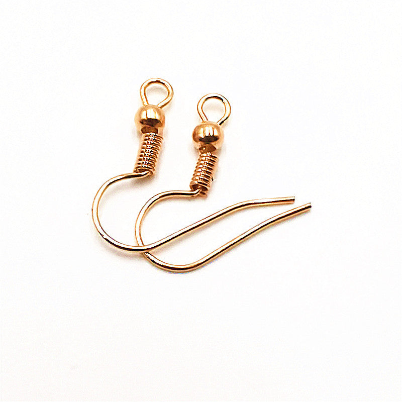 Handmade Beaded Material With Round Beads Ear Hook