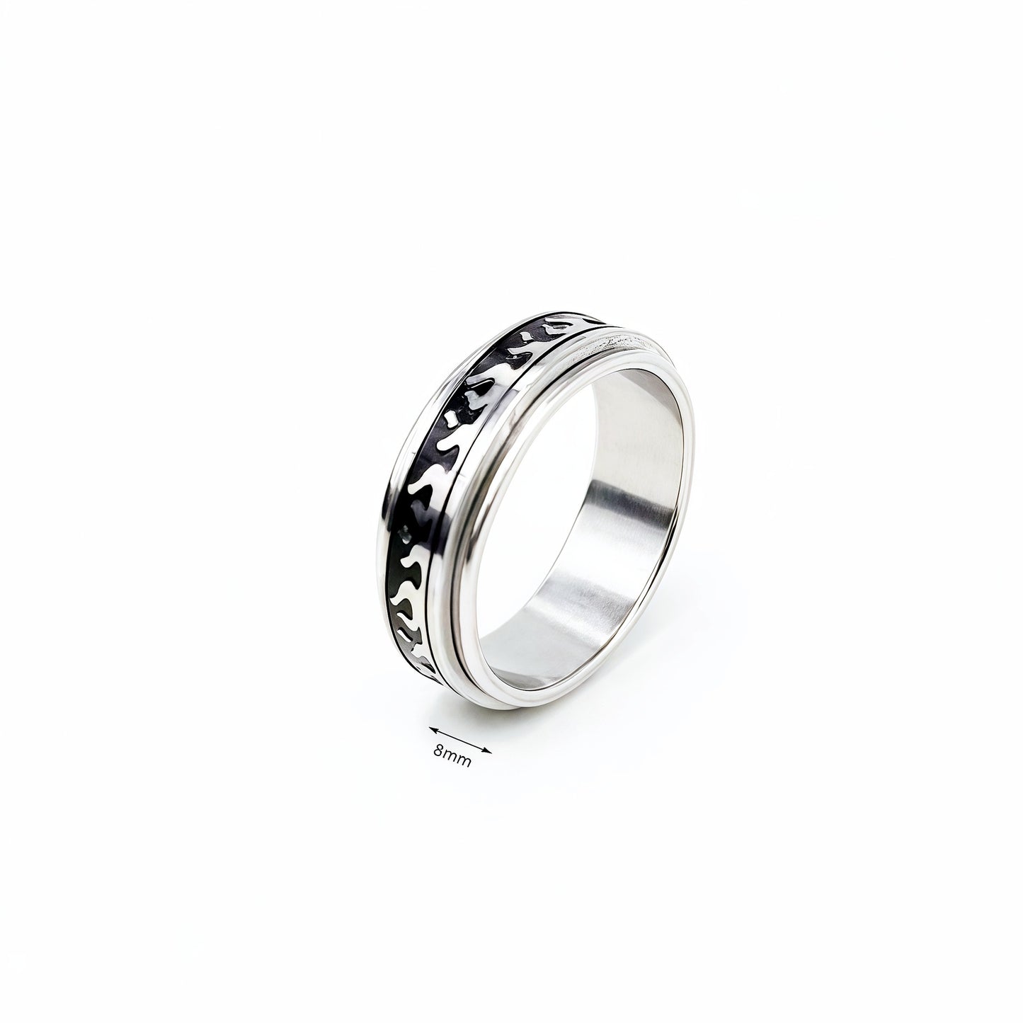 Men's Rotatable Decompression Chain Titanium Steel Star Rings