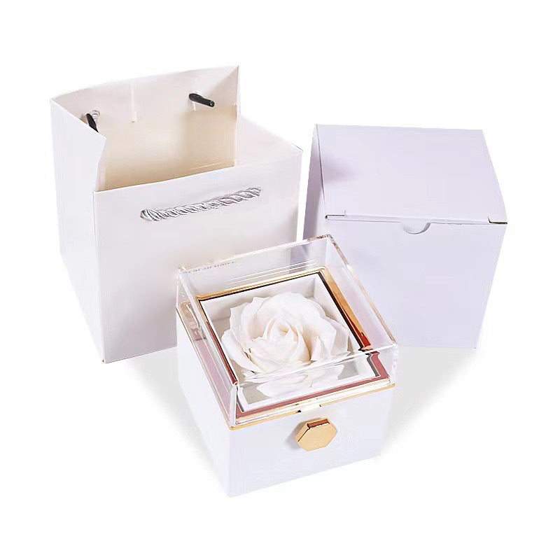 Lettering Stainless Steel Heart-shaped With Rotating Jewel Case Packing Reversible Necklace