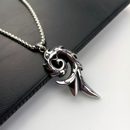 Men's Personality Phoenix Flame Titanium Steel Boys Square Pendants