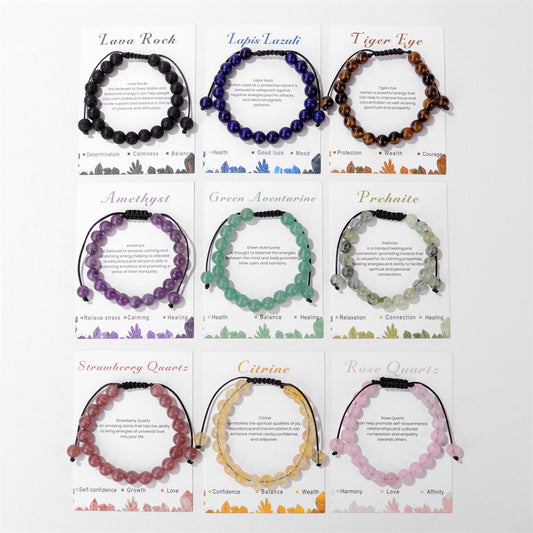 Men's Jam Amethyst Agate Woven Retro Simple Bracelets