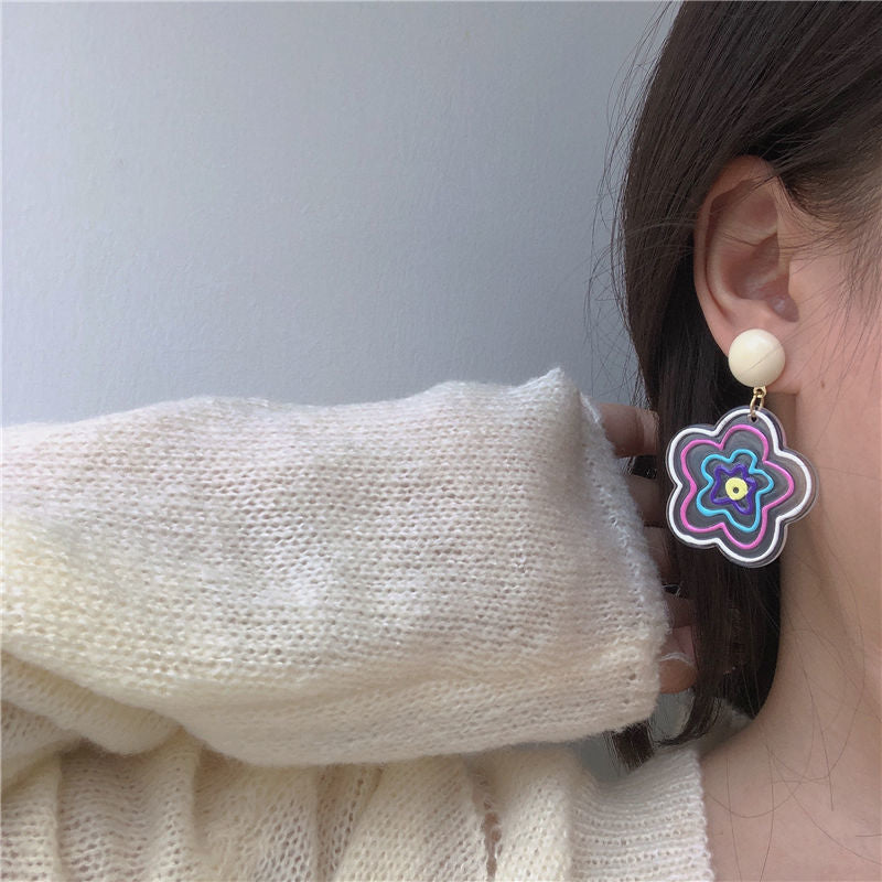 Dopamine Ear Clips Color Temperament Teenage Stud Earrings