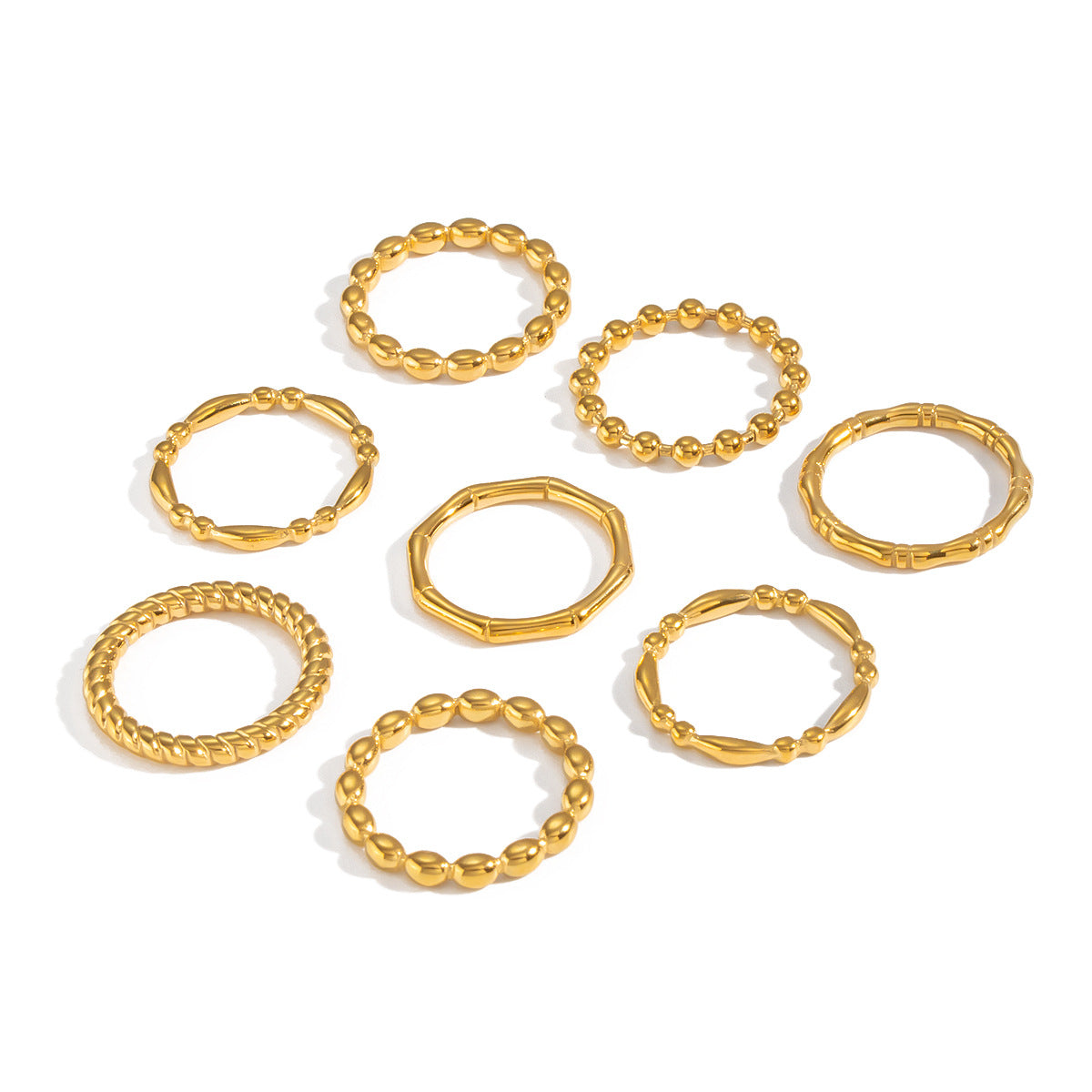 Simple Style Stainless Steel Gold-plated Bamboo Rings
