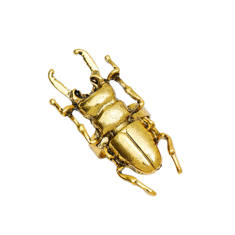 Metal Beetle Personalized Cartoon Insect Index Finger Geometric Little Ring