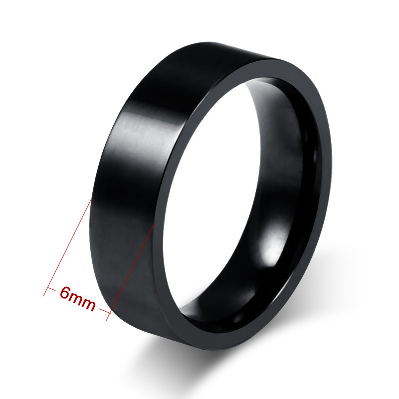 Women's & Men's Titanium Steel Gold Simple Glossy Stainless Rings