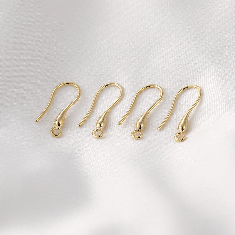 Plated Real Gold Color Retaining Retro Long Water Drops Ear Hook
