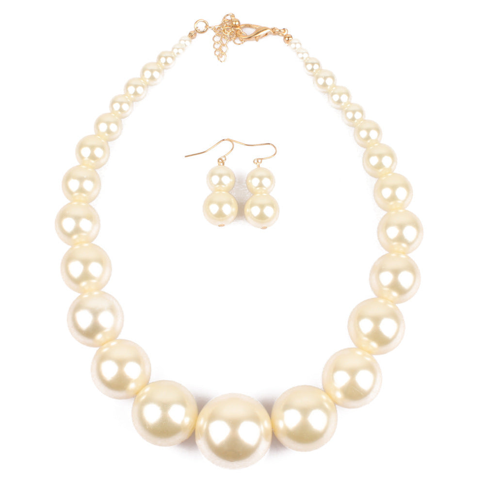 Bridal Exaggerated Simple Imitation Pearl Short Clavicle Necklace