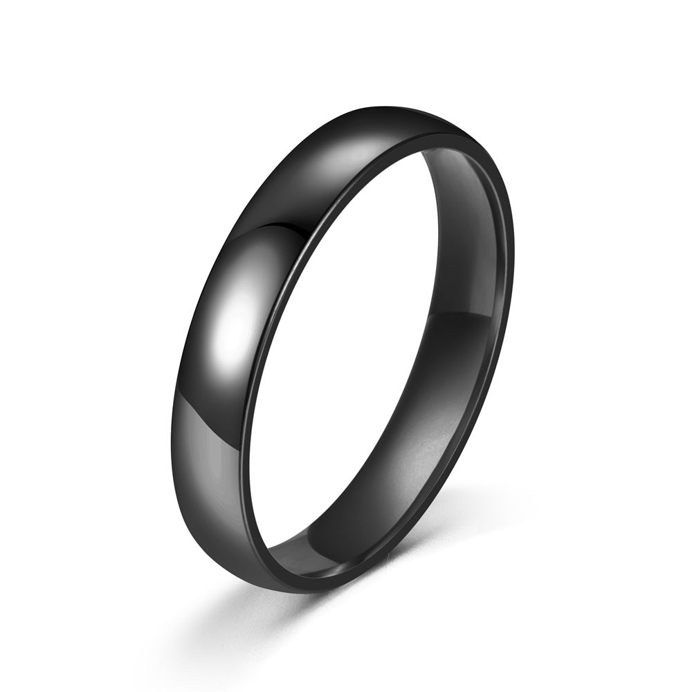 Men's Outside Ball Arc Glossy Titanium Steel Rings