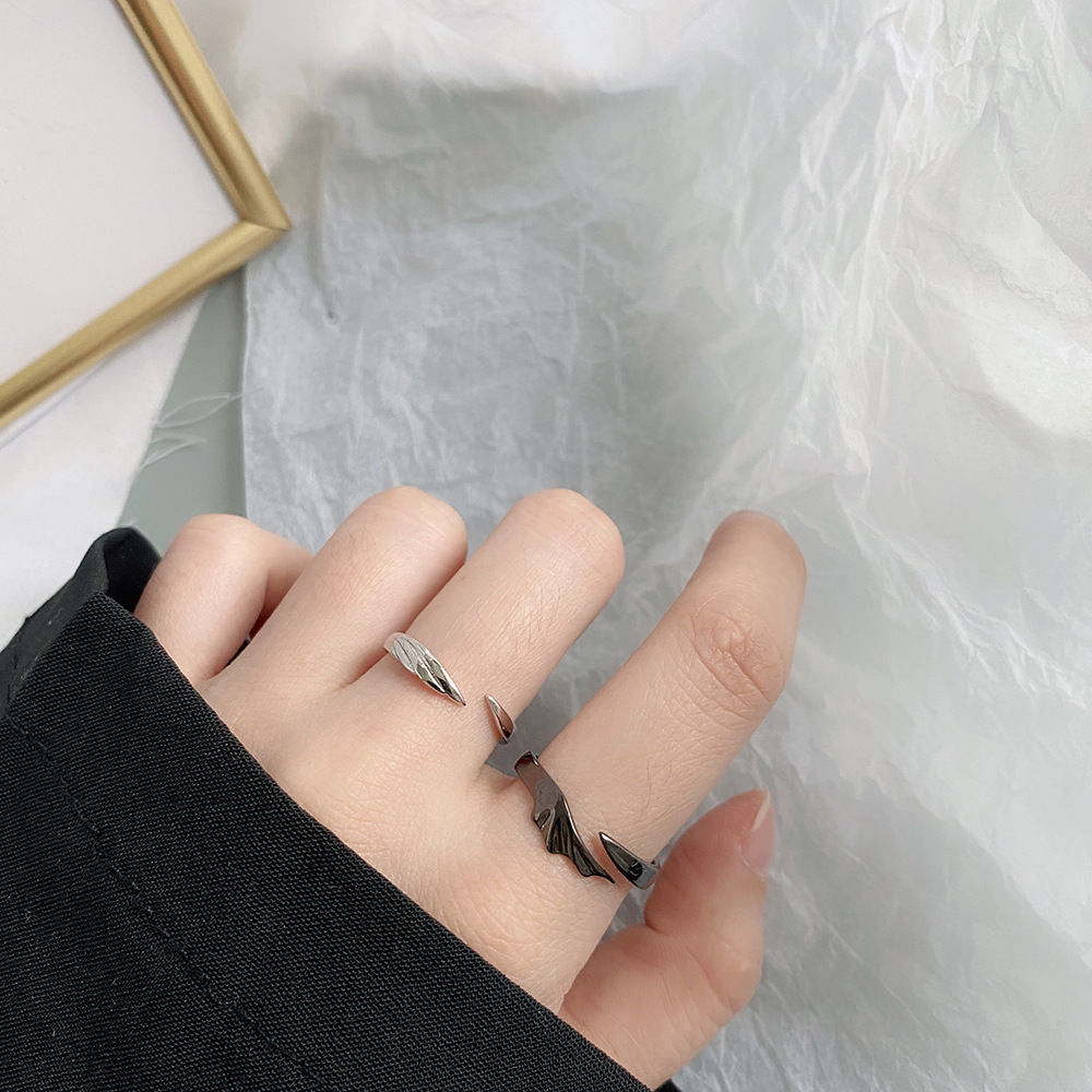 Women's & Men's Finger One Pair Open Fashion Simple Black White Rings