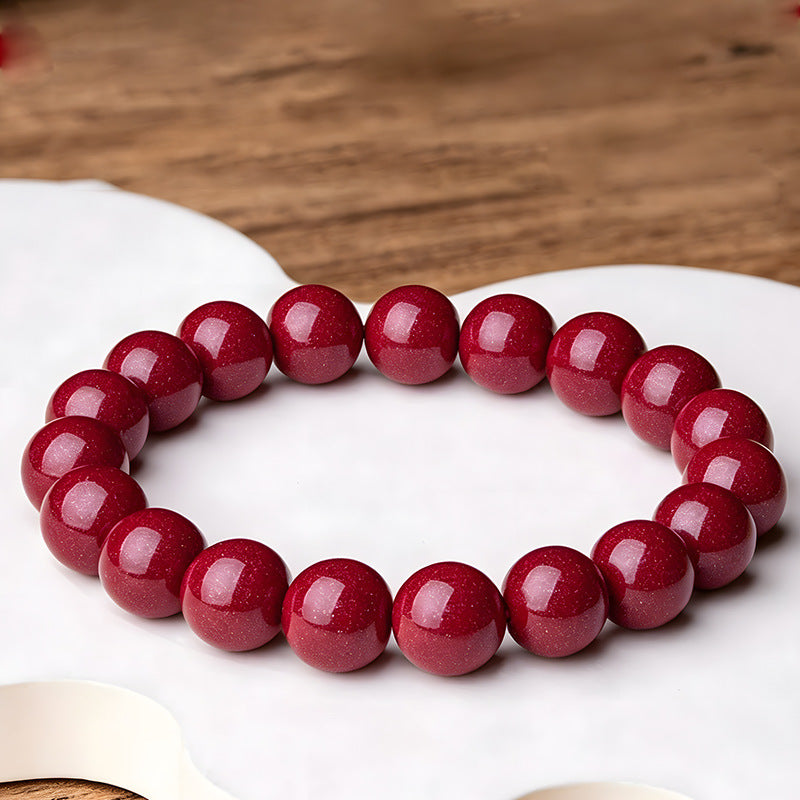 Women's & Men's Ore Cinnabar Purple Gold Sand Single Circle Simple Original Bracelet