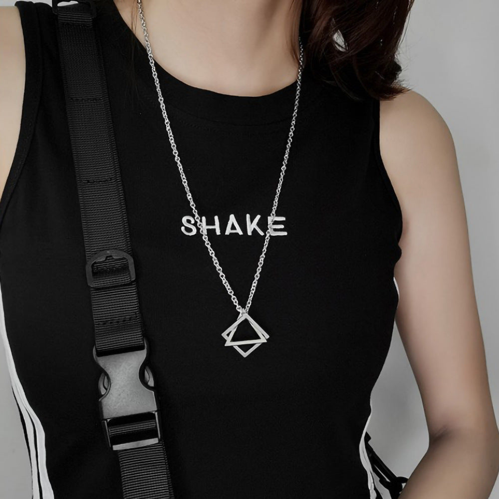 Women's & Men's Sweater Geometric Triangle Chain High-grade Suit Couple Necklace