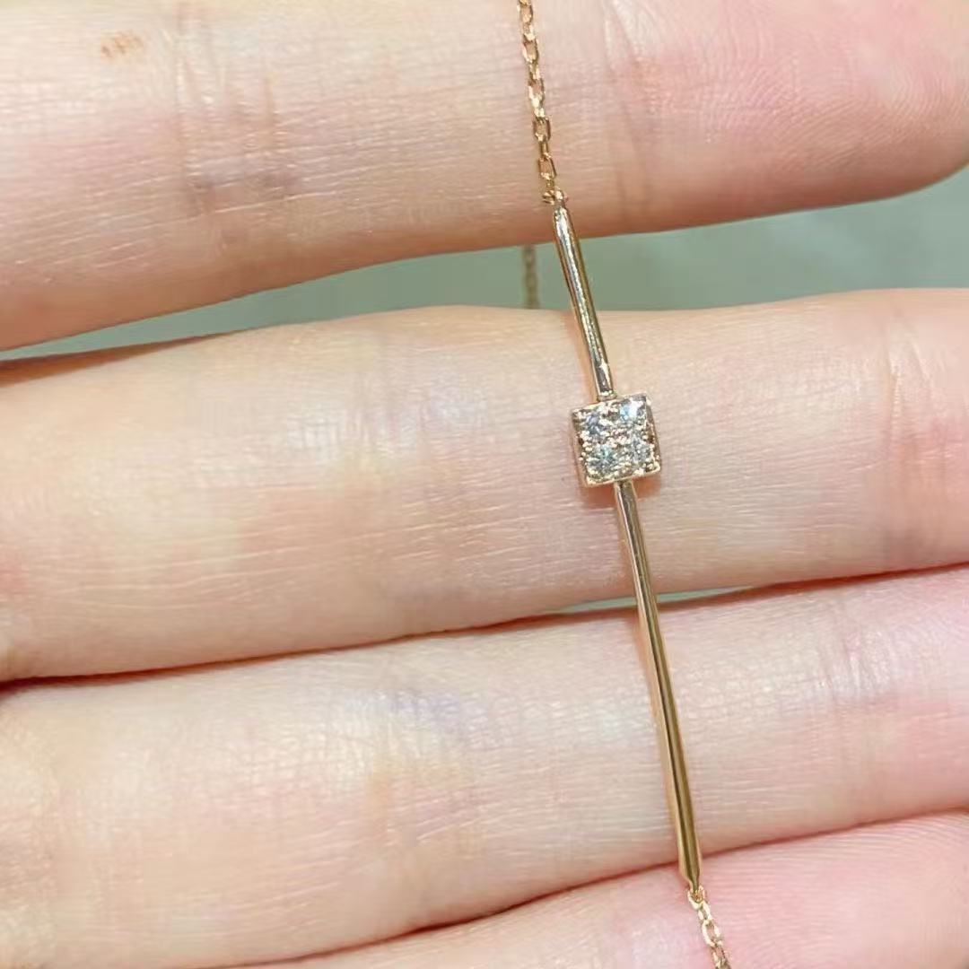 Small Square Diamond Female Girlfriends Niche Design Bracelets