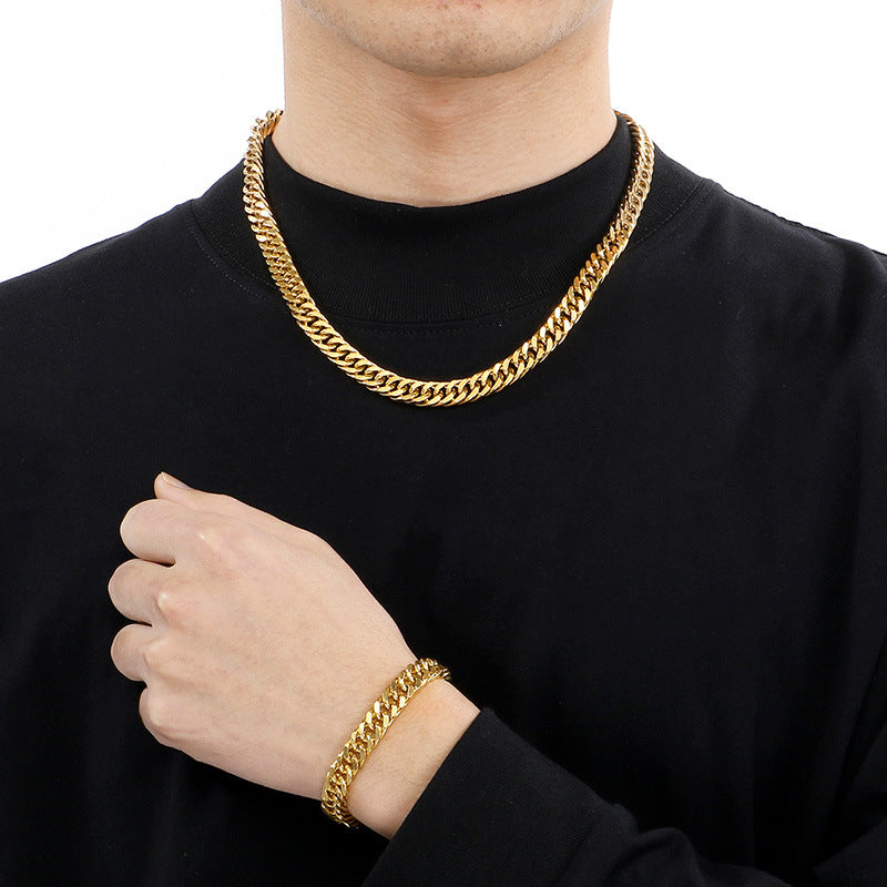 Trendy Cool Cuban Link Chain Titanium Necklaces