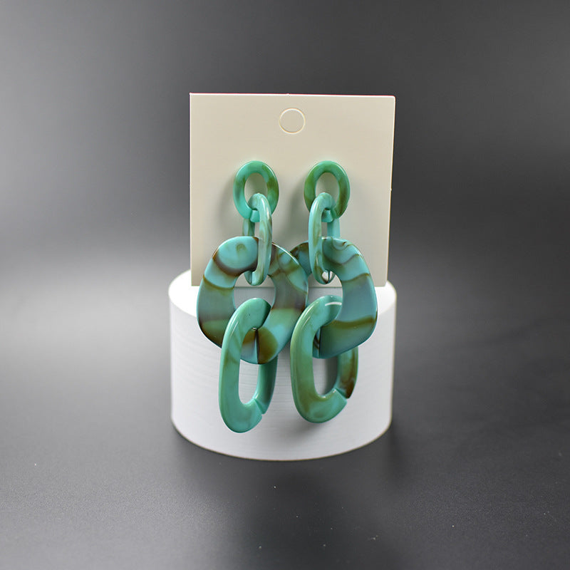 Exaggerated Large Popular Geometric Acrylic Plate Rings