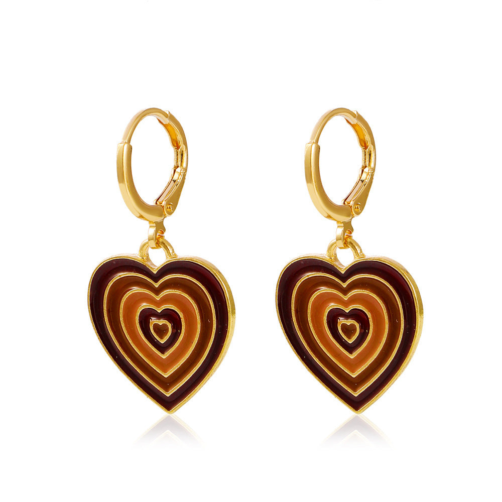 Women's Colorful Oil Shaped Fashion Temperamental Minority Design Geometric Earrings