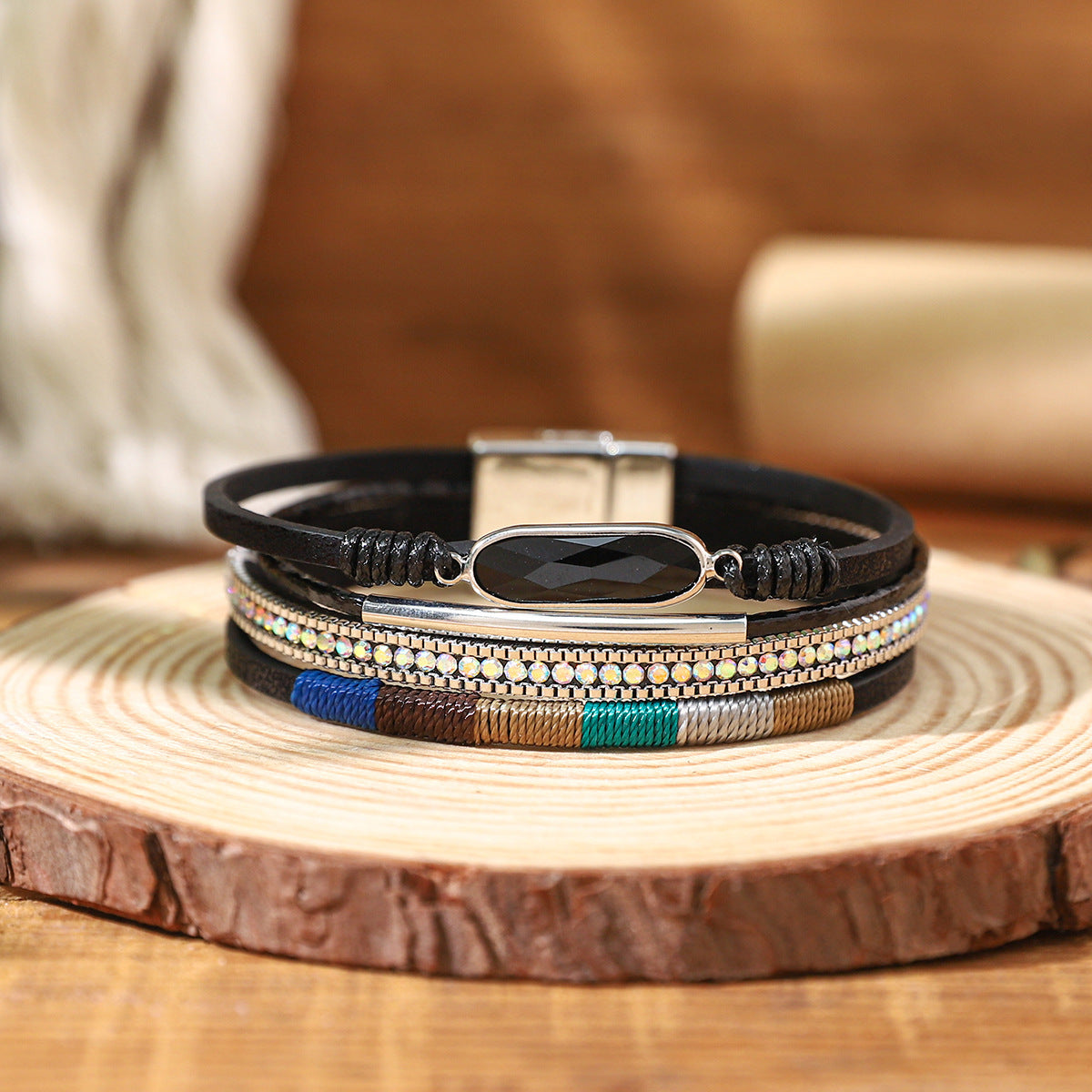Twin Sense Leather Female Style Niche Design Bracelet