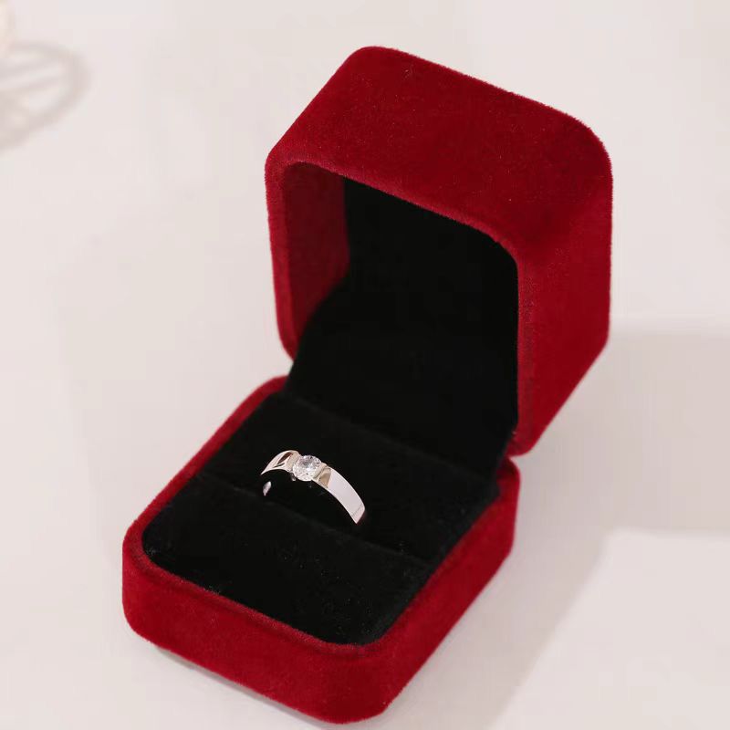 Real Couple Diamond Wedding Flashing Adjustable Rings