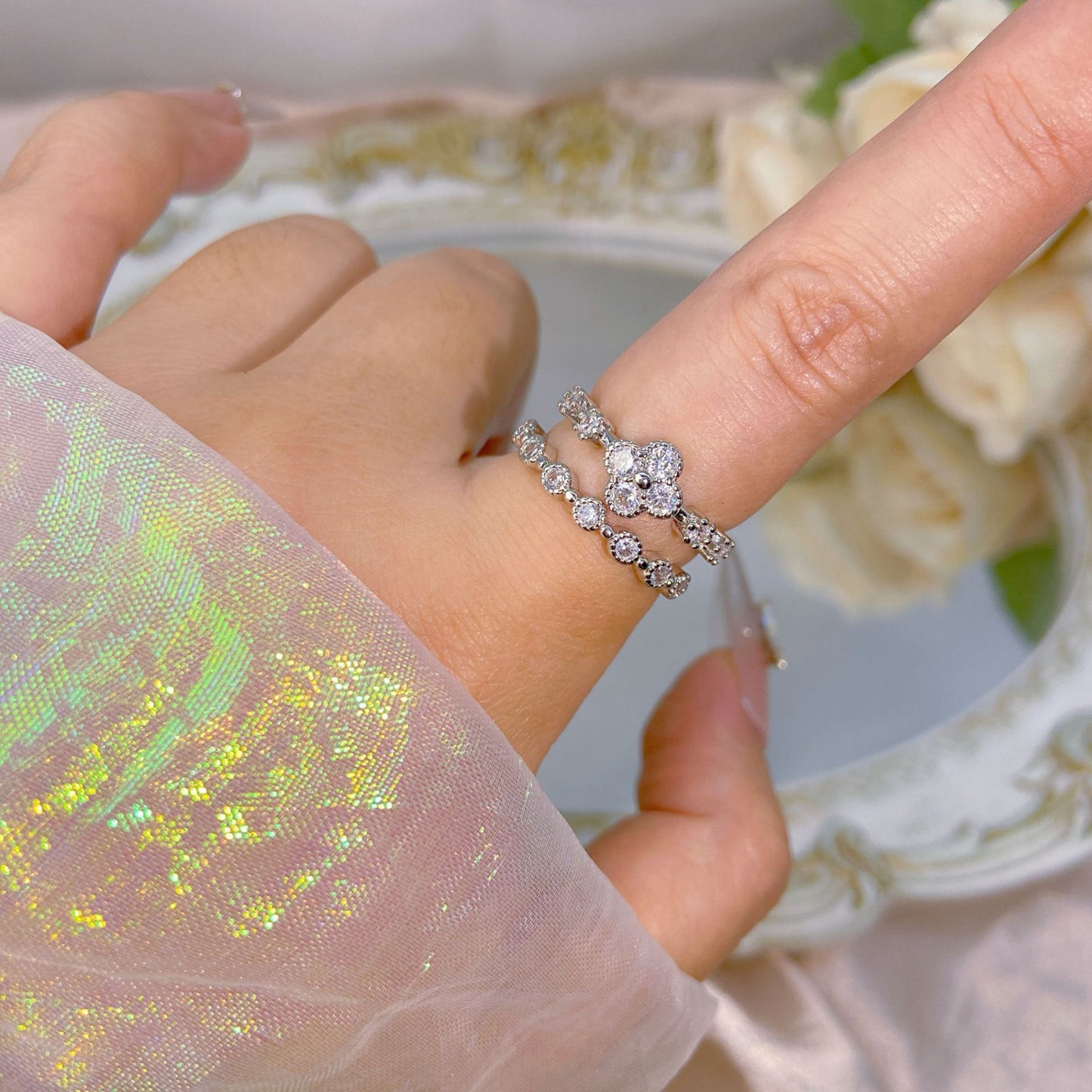 Yuan High-quality Zircon High-grade Color Retaining Open Rings