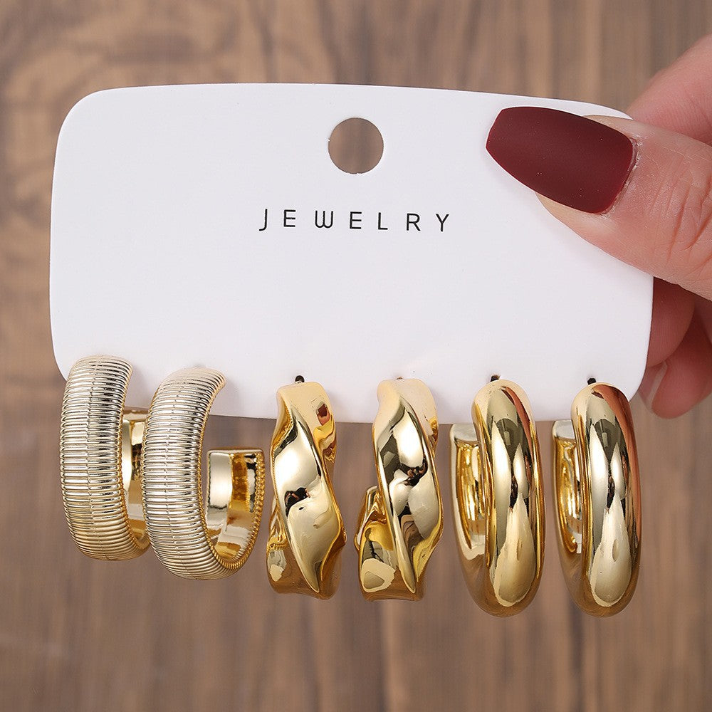 Women's Gold Resin Personalized Simple Ear High-grade Earrings