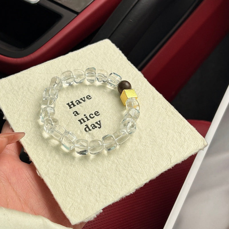 Women's Simple White Natural Square Crystal Atmospheric Bracelet
